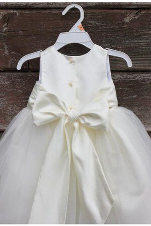 Abito da Cerimonia Bambini A Terra in Tulle Senza Maniche con Nastro Ball Gown con Fusciacca - Foto 4