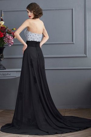 Robe de soirée de col en cœur de princesse avec perle avec sans manches en satin - Photo 2