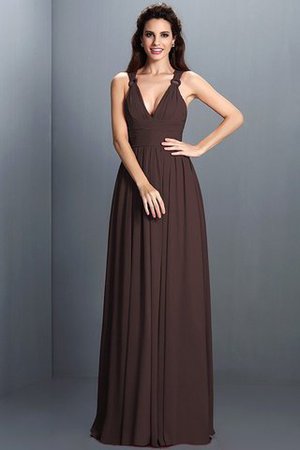 Robe demoiselle d'honneur plissage sexy de princesse avec zip en chiffon - Photo 6