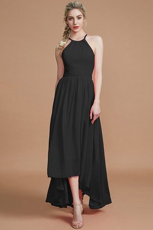 Ärmellos Neckholder Normale Taille Rocklänge-asymmetrisches Brautjungfernkleid aus Chiffon - Bild 7