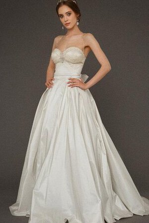 Vestido de Novia de Sin mangas de Hasta el suelo de Cola Corte de Cremallera de Natural - Foto 1