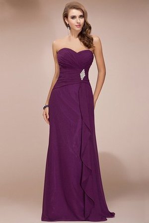 Robe demoiselle d'honneur longue avec perle en chiffon collant de lotus - Photo 11