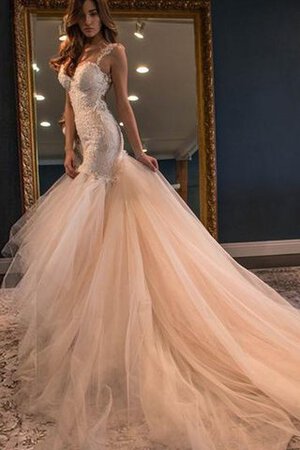 Abito da Sposa Spazzola Treno con Piega con Applique Romantico Conotta lusso - Foto 3