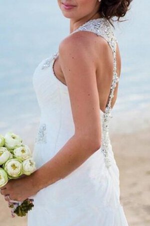 Robe de mariée romantique appliques au bord de la mer de fourreau de traîne courte - Photo 3