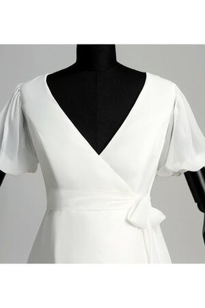 Robe de mariée romantique de col en v avec chiffon avec zip ceinture - Photo 6