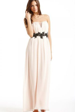 Robe demoiselle d'honneur long ceinture avec perle avec chiffon de bustier - Photo 1