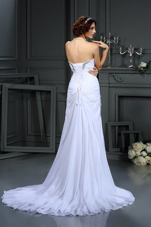 Robe de mariée luxueux naturel de col en cœur avec sans manches de traîne courte - Photo 2