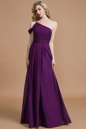 Robe demoiselle d'honneur naturel de princesse en chiffon jusqu'au sol a-ligne - Photo 15