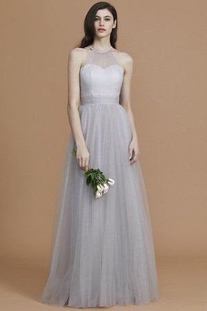 Nackenband Prinzessin Bodenlanges Brautjungfernkleid ohne Ärmeln mit Rüschen - Bild 33