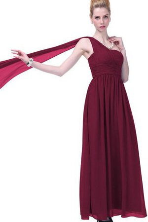 Drapiertes gerüschtes Chiffon A-Line bodenlanges Rocklänge-asymmetrisches Brautjungfernkleid - Bild 5