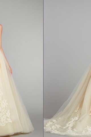 Abito da Sposa in Tulle Cuore Senza Maniche Schiena Nuda con Fusciacca con Nastro - Foto 2