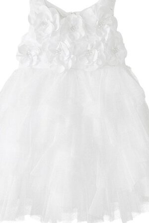 Abito da Cerimonia Bambini A-Line con Fiore in Tulle Senza Maniche con Fiocco - Foto 1