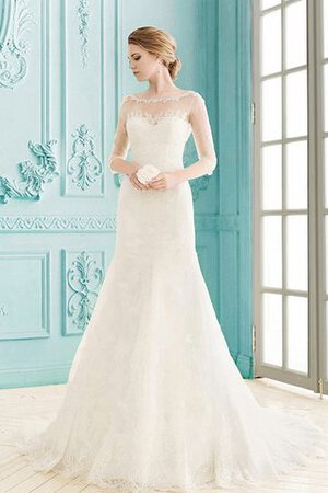 Robe de mariée simple distinguee classique appliques textile en tulle - Photo 5