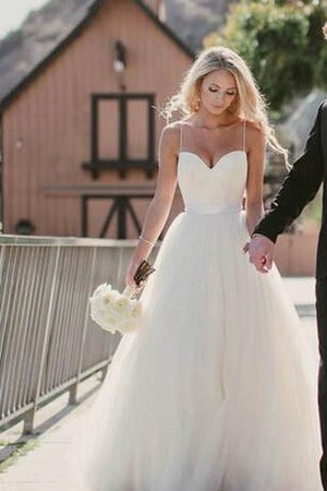 Moderno Vestido de Novia de Corte Evasé de Cremallera de Escote de Tirantes Espaguetis - Foto 3