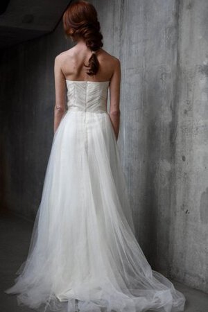 Robe de mariée naturel plissage ruché en tulle jusqu'au sol - Photo 1