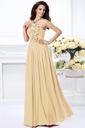 Robe demoiselle d'honneur fermeutre eclair en chiffon avec fleurs de bustier ligne a - Photo 6