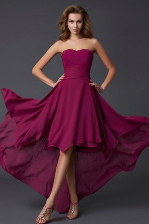 Drapiertes A-Line Ärmelloses Chiffon Abendkleid mit Reißverschluss - Bild 1