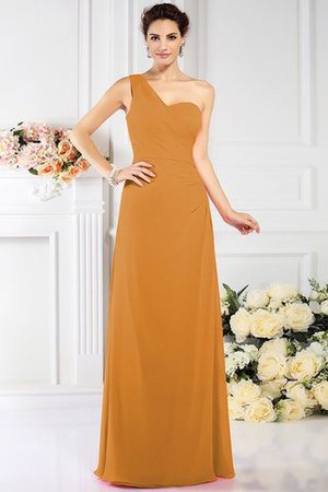 Robe demoiselle d'honneur plissé avec zip en chiffon au drapée a-ligne - Photo 21