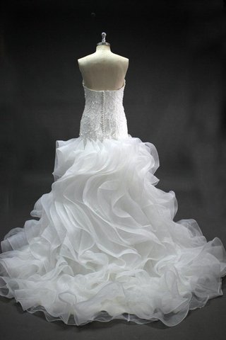 Vestido de Novia de Encaje Adorno de Volante de Cascada de volantes de Escote Corazón - Foto 2