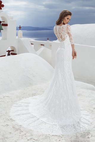 Abito da Sposa in Pizzo a Spiaggia con Perline Senza Maniche Sirena Elegante - Foto 2