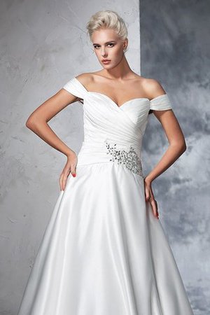 Abito da Sposa Ball Gown con Increspato in Taffeta Fuori dalla spalla Senza Maniche - Foto 6