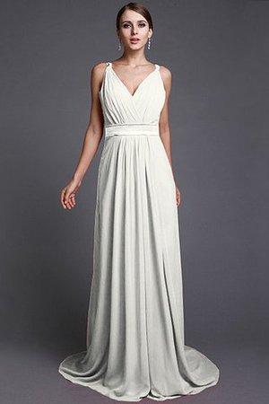 Robe demoiselle d'honneur longue de lotus avec chiffon fermeutre eclair manche nulle - Photo 16