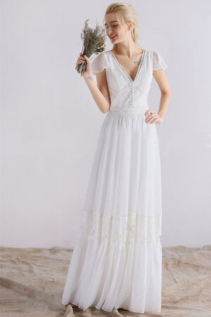 Robe de mariée v encolure de lotus fermeutre eclair charme exclusif - Photo 1