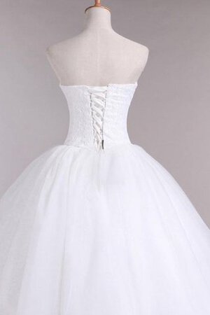 Abito da Sposa Naturale in Organza Ball Gown in Tulle in Pizzo Senza Maniche - Foto 3