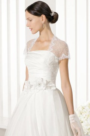 Abito da Sposa Cerniera Elegante senza spalline A Terra con Fiore classico - Foto 3