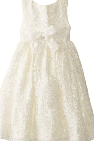 Robe de cortège enfant plissé v encolure avec perle longueur mollet avec zip - Photo 2