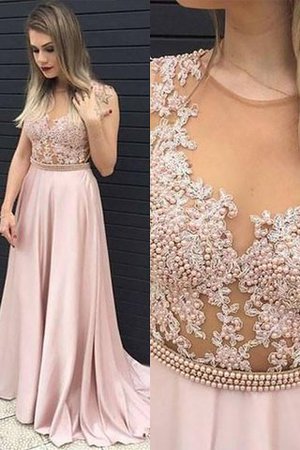 Robe de soirée à la mode de princesse v encolure avec sans manches en satin - Photo 1