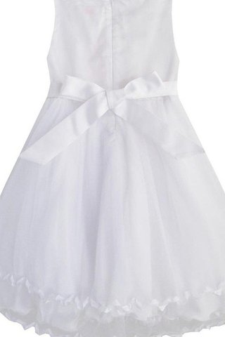 Robe de cortège enfant en tulle col u profond avec nœud manche nulle avec perle - Photo 2