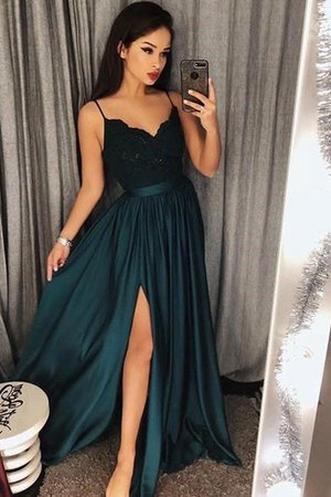 Faszinierend Spaghetti Träger Normale Taille Bodenlanges Ballkleid mit Bordüre - Bild 1