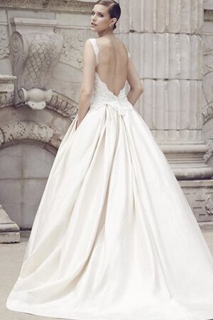 Robe de mariée officiel attirent col en forme de cœur avec perle manche nulle - Photo 4