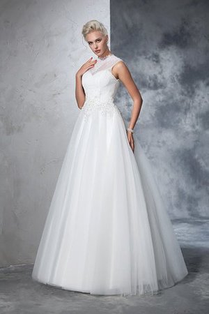 Abito da Sposa Ball Gown A Terra Alta Vita Vintage Senza Maniche - Foto 5