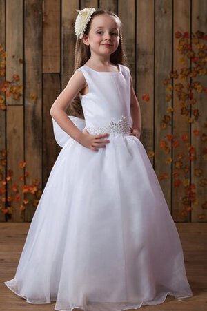 Abito da Cerimonia Bambini A-Line Farfalla Ornamento con Perline Quadrato con Fiore - Foto 3