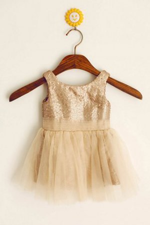 Robe de cortège enfant longue avec zip de princesse manche nulle encolure ronde - Photo 1