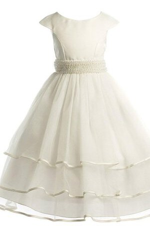 Robe de cortège enfant ligne a en organza avec perle avec gradins col u profond - Photo 1