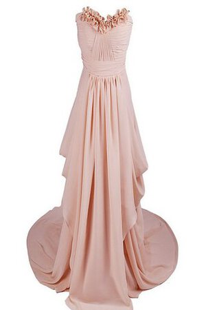 Robe demoiselle d'honneur naturel avec sans manches avec fronce avec chiffon avec zip - Photo 2