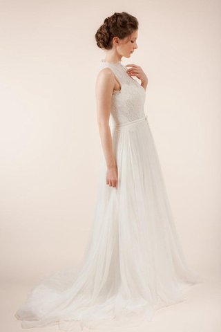 Robe de mariée simple avec gaze textile en tulle avec sans manches elevé - Photo 2