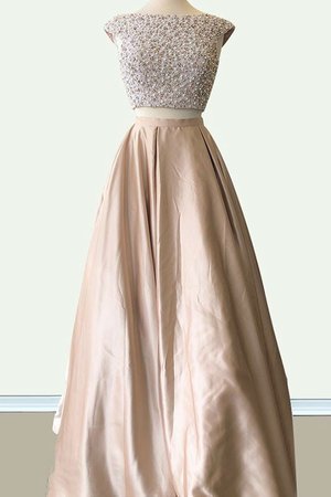 Funkelnd Prinzessin Bodenlanges Ballkleid aus Satin mit Natürlicher Taille - Bild 3