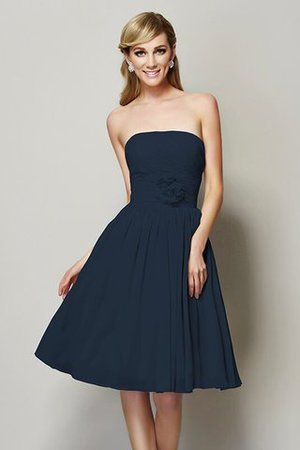 Robe demoiselle d'honneur courte avec chiffon de bustier avec zip a-ligne - Photo 9