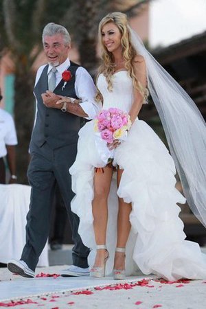 Elegante Vestido de Novia de Corte-A en Organza de Asimétrico Dobladillo - Foto 3