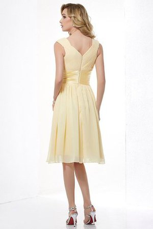 Robe demoiselle d'honneur simple plissé grandes bretelles avec zip en chiffon - Photo 30