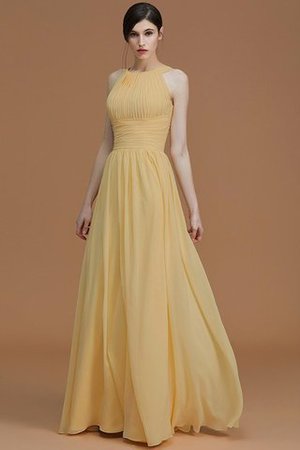 Robe demoiselle d'honneur avec zip a-ligne de princesse en chiffon manche nulle - Photo 18