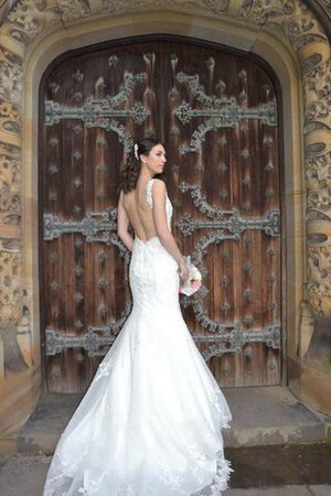 Abito da Sposa sogno V-Scollo Coda A Strascico Corto Senza Maniche con Applique sexy - Foto 3