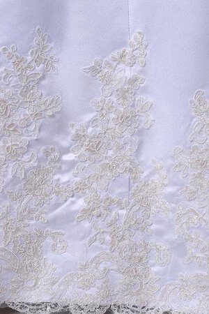 Robe de mariée en satin arrivée au mollet appliques de traîne mi-longue a-ligne - Photo 4