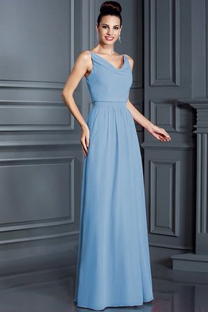 Robe demoiselle d'honneur longue de princesse en chiffon fermeutre eclair a-ligne - Photo 3