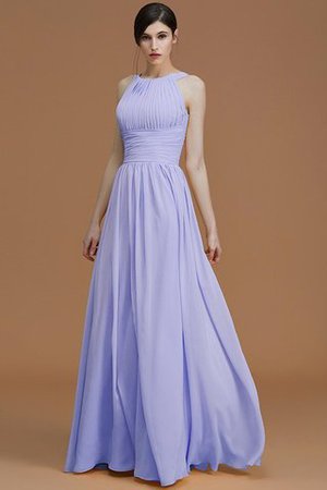 Robe demoiselle d'honneur avec zip a-ligne de princesse en chiffon manche nulle - Photo 24