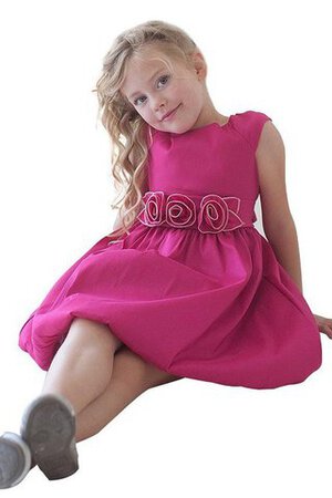 Robe de cortège enfant plissé a-ligne avec manche courte avec manche épeules enveloppants - Photo 1